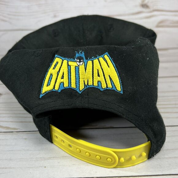 Batman Logo TV Black Yellow Embroidered Snapback Baseball Cap Hat DC Comics - Picture 4 of 7